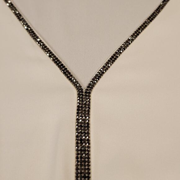 Liz Claiborne Top Womens Plus XXL Sequined‎ Long Sleeve Chiffon Blouse NWT - Picture 3 of 5